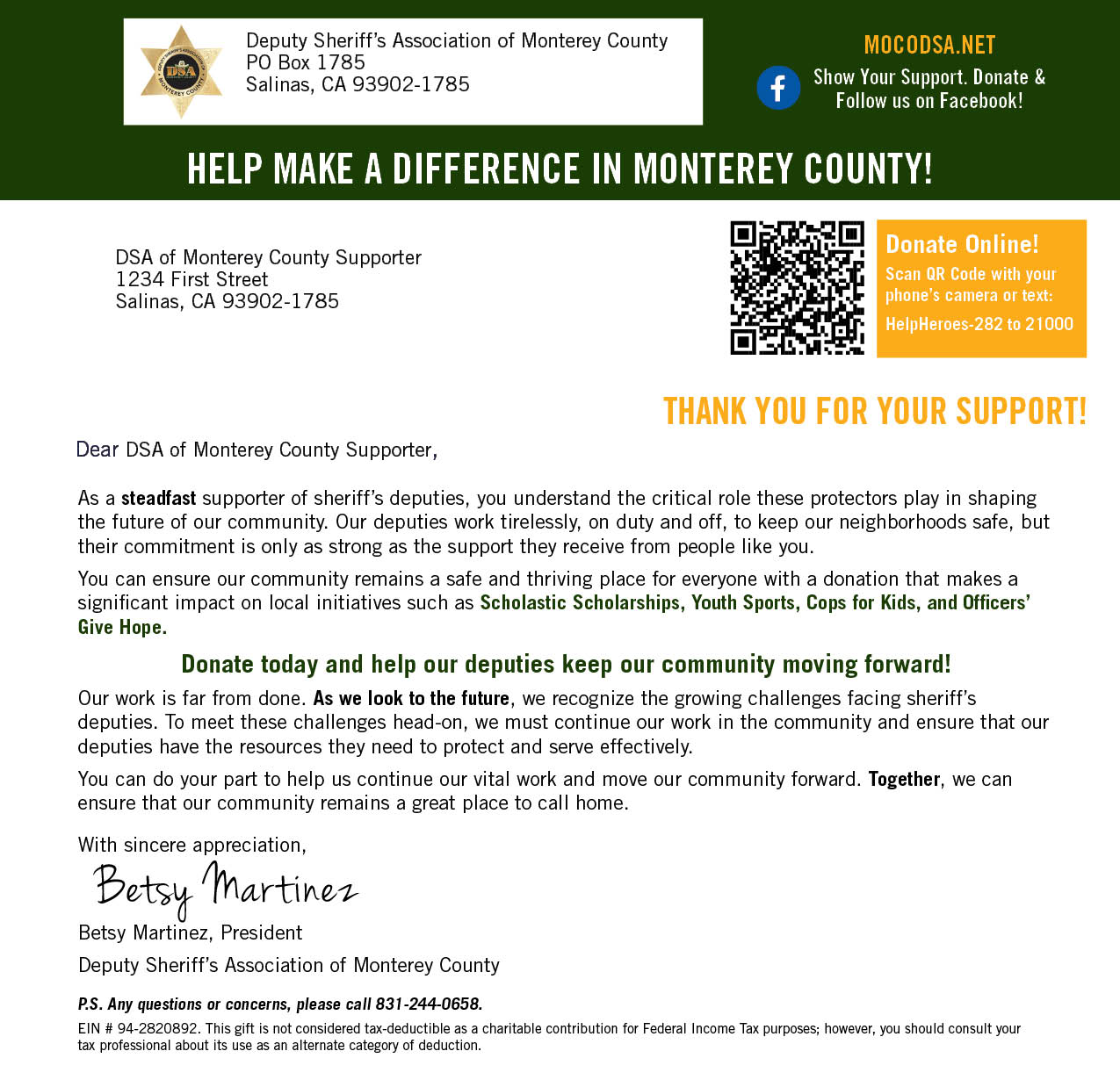 Donation Letter